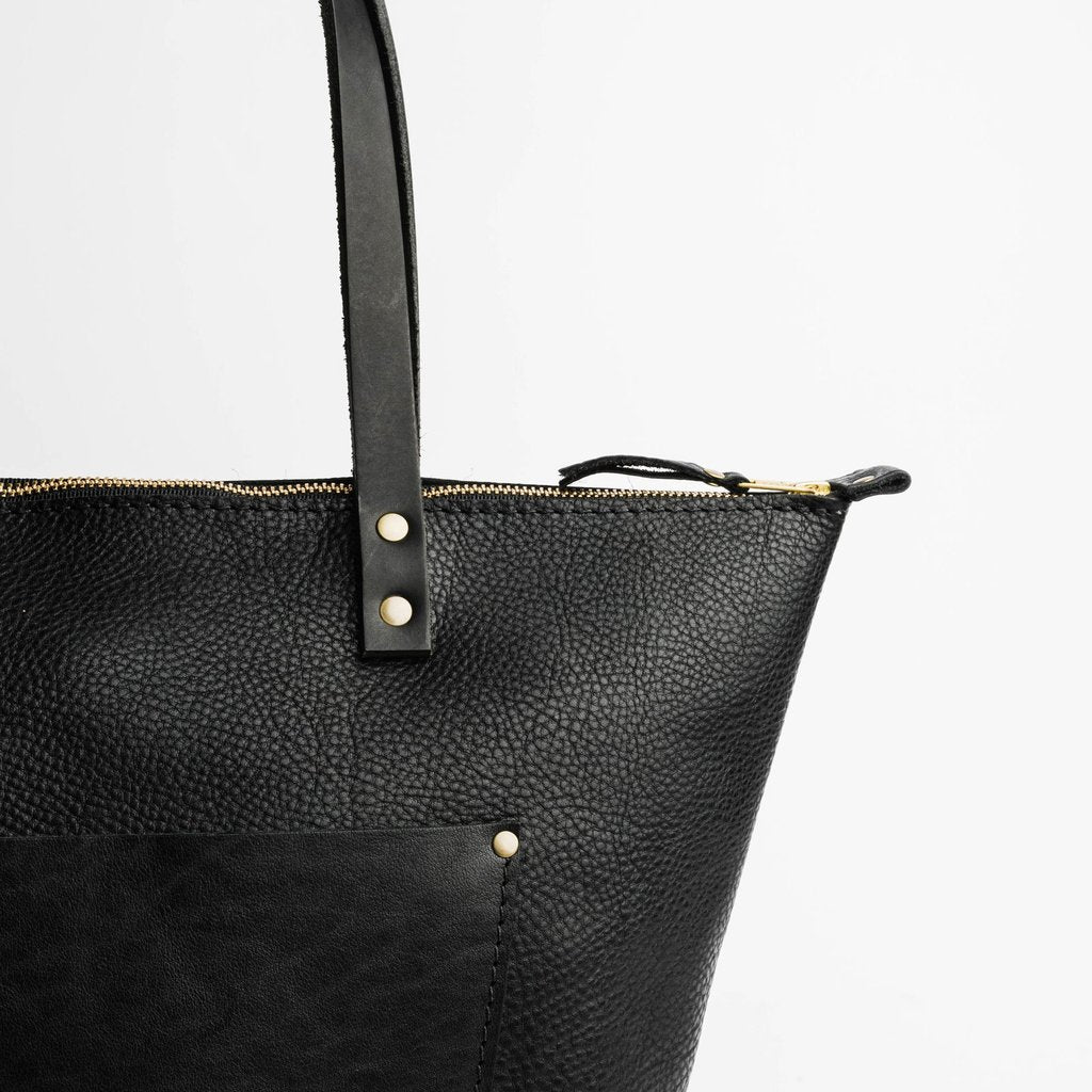 Zip tote bag with cheap studded sides