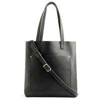  Black | Medium Tote with dual shoulder straps and crossbody strap Zipper
