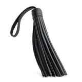 Black Jumbo | Fringed leather tassel with leather loop