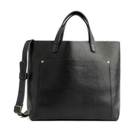 Pebbled--black*Classic | Midsize crossbody tote with handles and a pocket