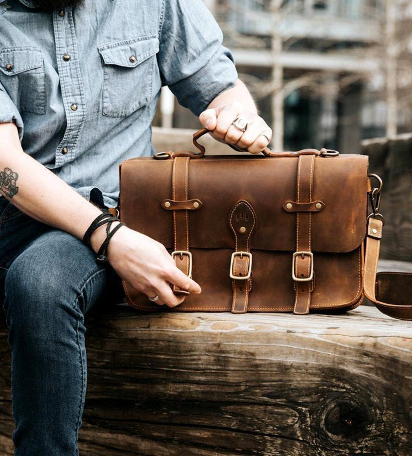 Mens leather laptop briefcase, Leather office bag for man, Macbook leather  bag, custom leather briefcase