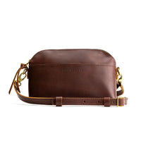 Cognac*Classic | Dome shaped crossbody purse with front and back pockets