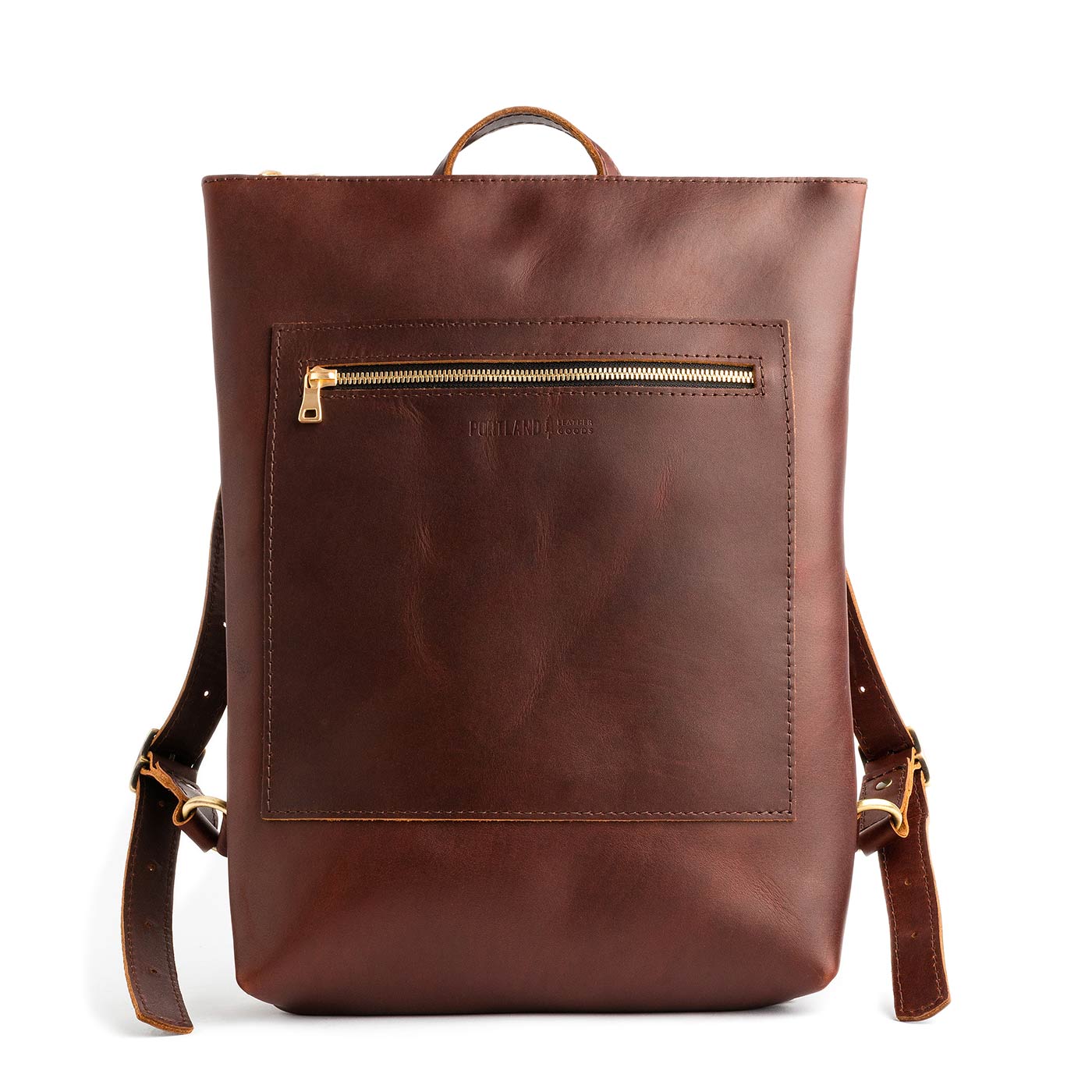 Leather shop sack backpack