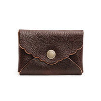 Coldbrew | Small leather card wallet with scalloped edge