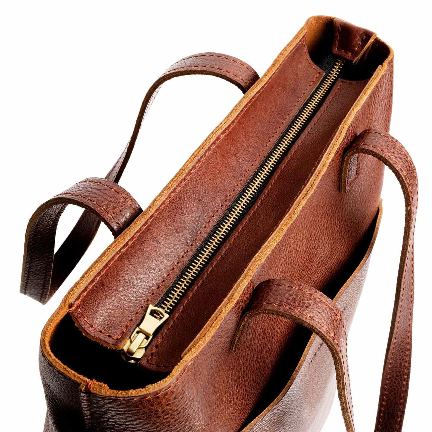 Nutmeg*Zipper | Medium Tote with dual shoulder straps and crossbody strap