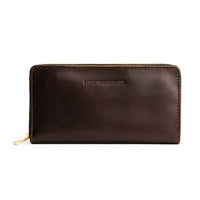 Grizzly | Large accordion leather wallet with zipper and PLG logo