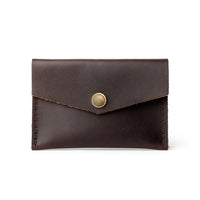 Grizzly | Small leather envelope card wallet with snap closure