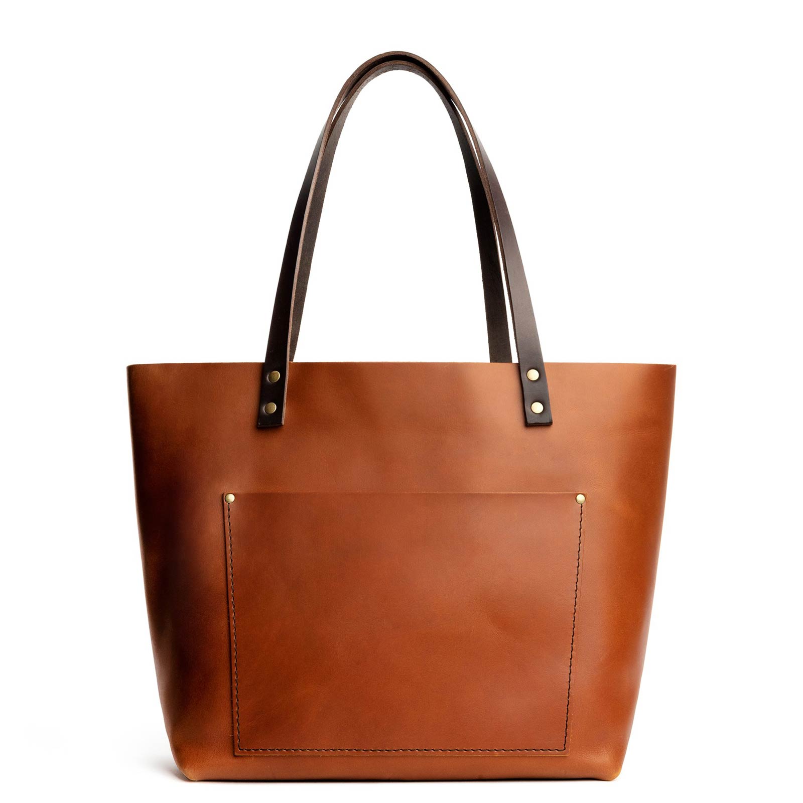 Black Leather-Look Gold Zip Tote Bag