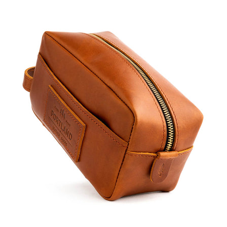 All Color: Honey | Large rectangular leather dopp kit