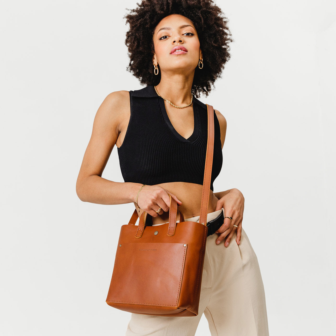 Woman's Leather Mini Messenger Bag