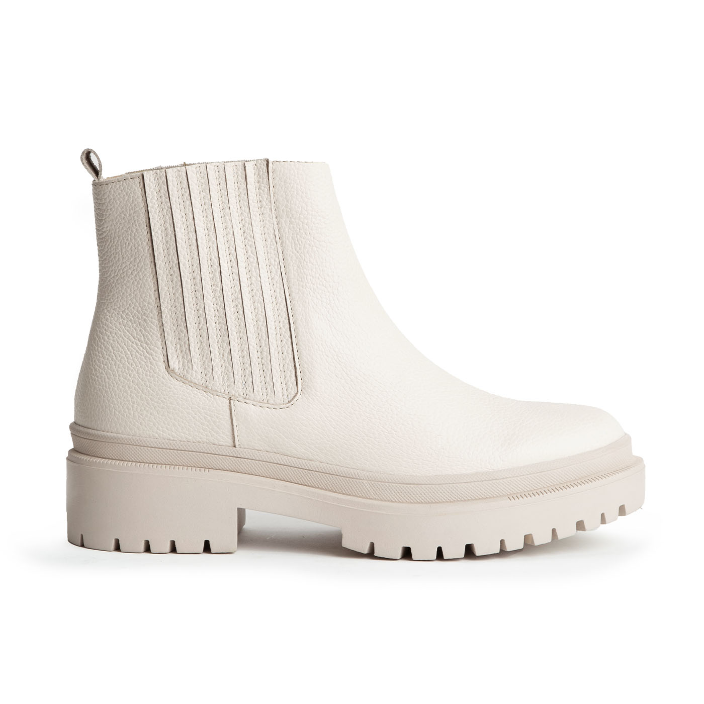 White chunky outlet booties