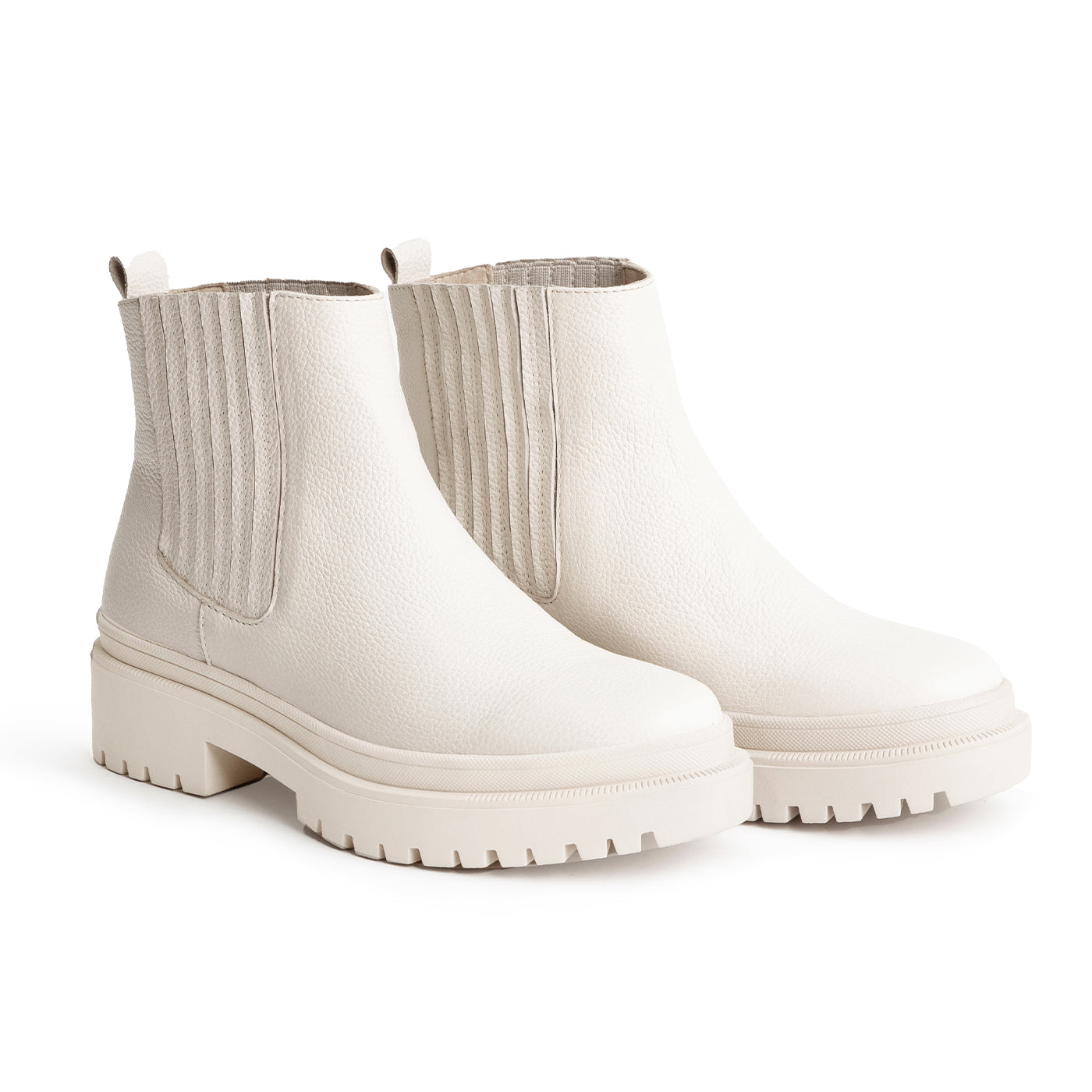 White chunky chelsea clearance boots