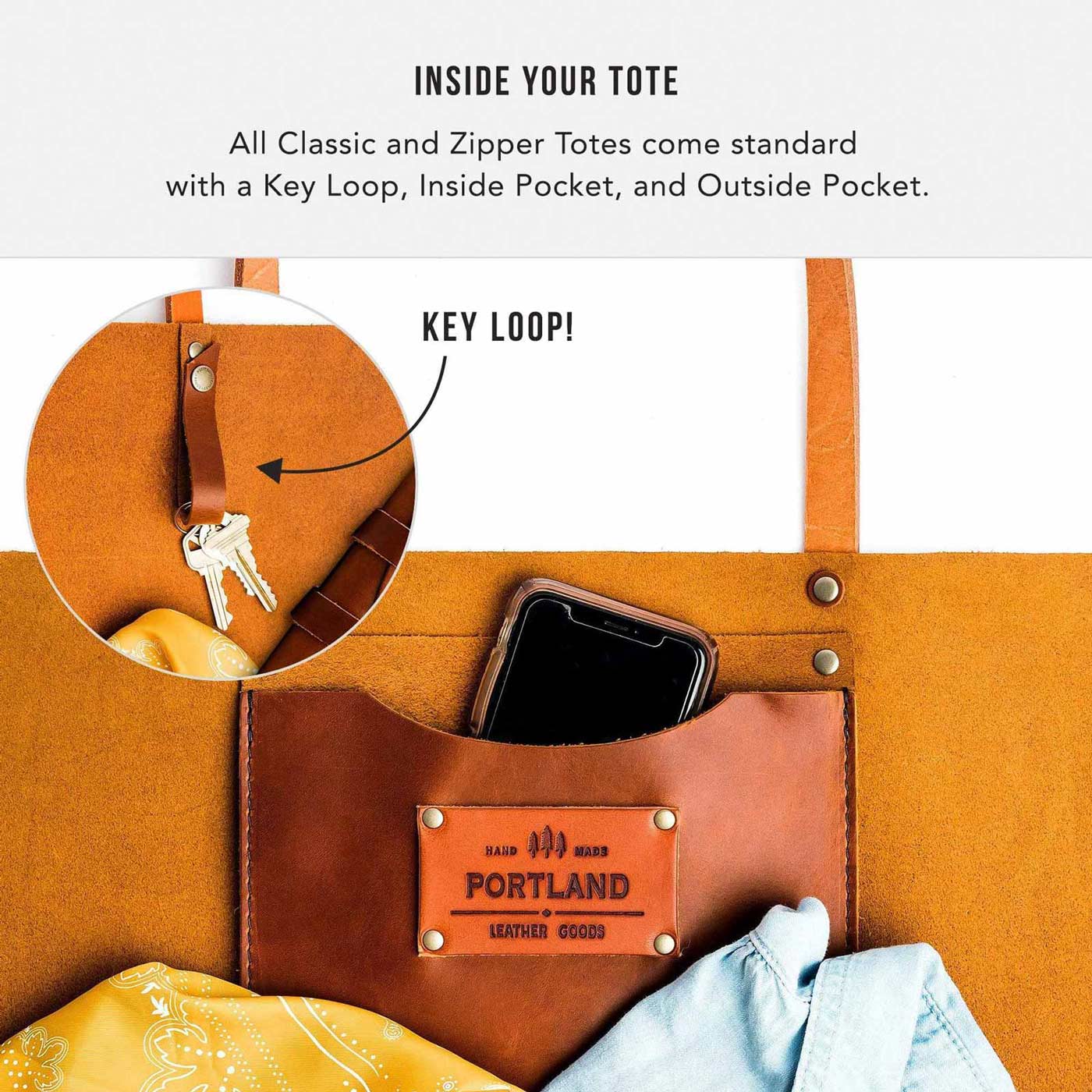 Portland leather goods tote deals