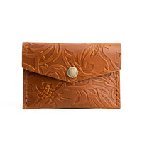 Meadow | Small leather envelope card wallet with snap closure