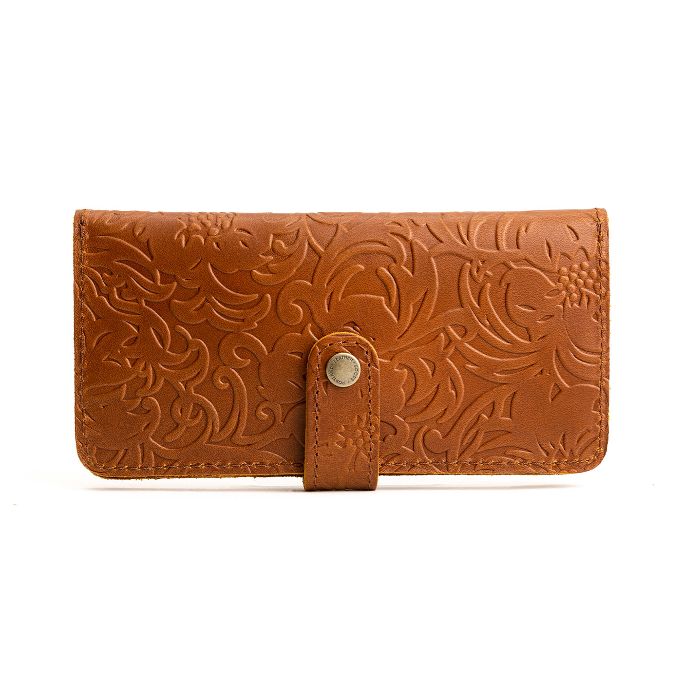 Meadow | Leather wallet with snap closed