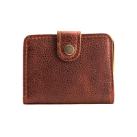 Nutmeg | Small leather wallet with snap closed