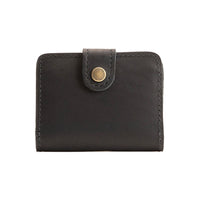 Black | Small leather wallet with snap closed