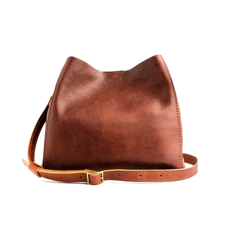  Nutmeg | symmetrical bucket bag with latch closure and removable crossbody strap