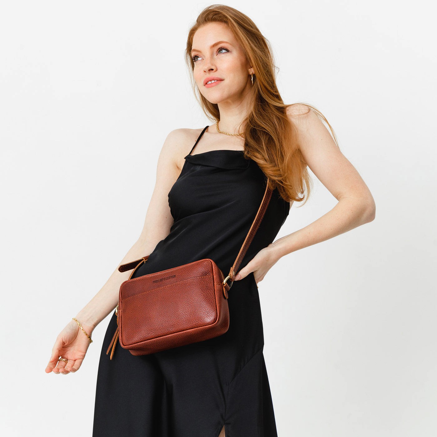 Nutmeg*Large | Mid-size rectangular crossbody with adjustable strap