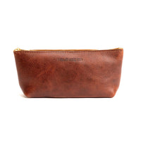 All Color: Nutmeg | Leather utility bag pouch with top zipper