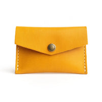 Sunflower | Small leather envelope card wallet with snap closure