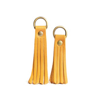 All Color: Sunflower | slim leather tassel with brass ring
