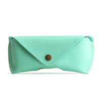 Mint | Leather sunglasses case with snap closure