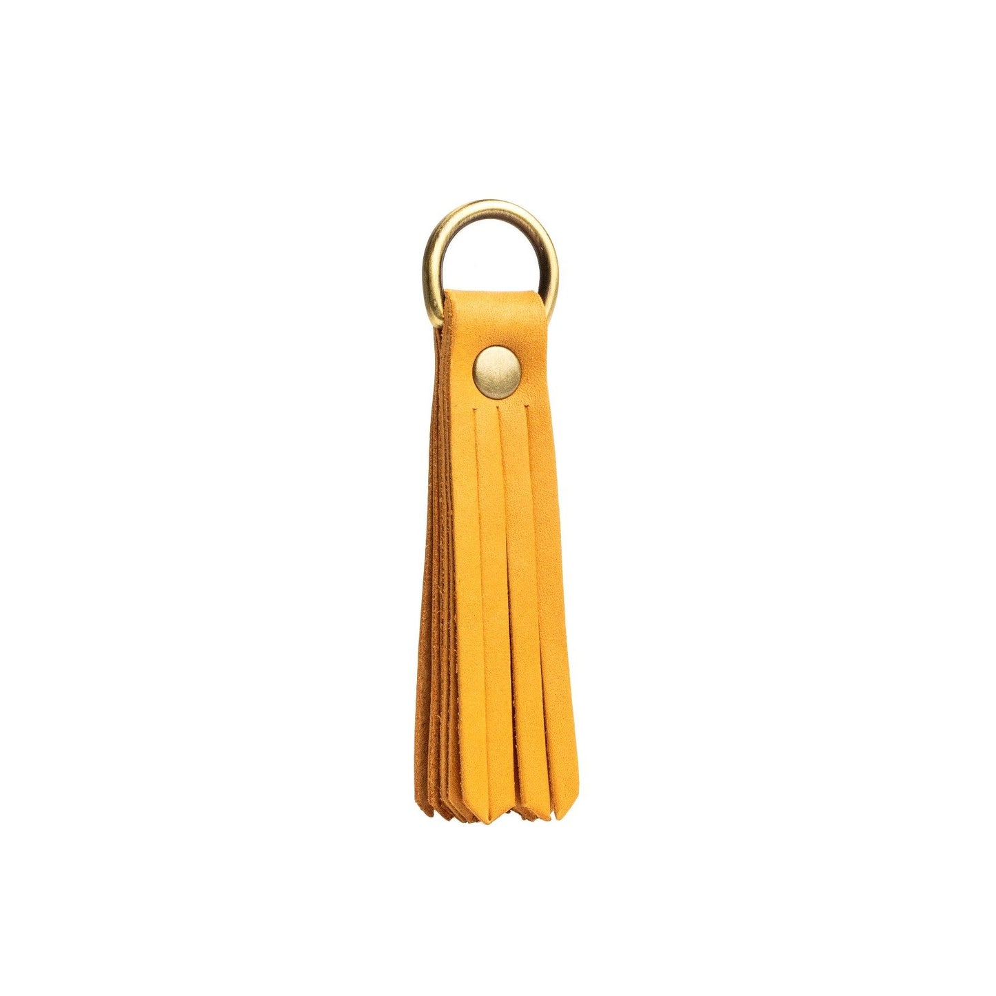 Sunflower*Small | slim leather tassel with brass ring