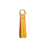 Sunflower Small | slim leather tassel with brass ring