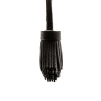 All Color: Pebbled--black | Pom-pom style with tiered leather fringe