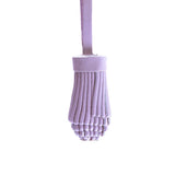 All Color: Lavender | Pom-pom style with tiered leather fringe